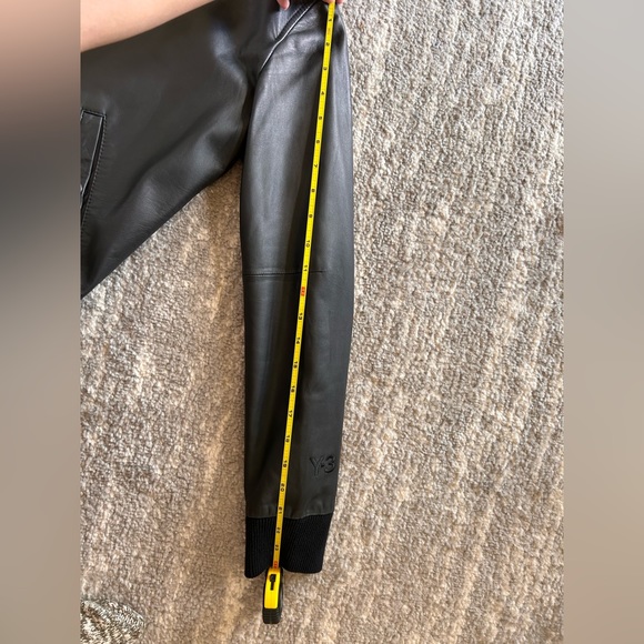 Y3 lamb skin leather hoodie bomber jacket - Picture 11 of 11